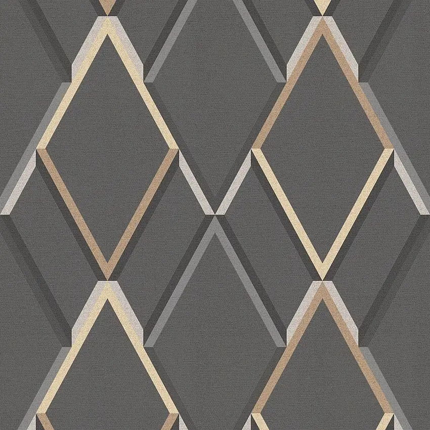 Tapet WOWMetallisk Geometrisk Grå