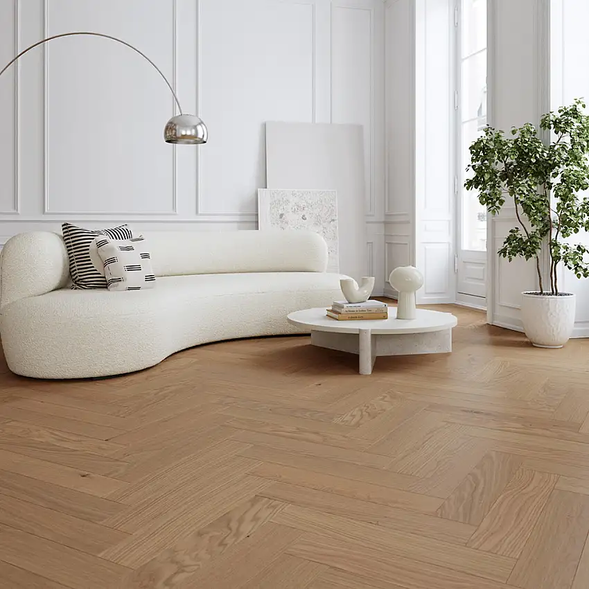 Parkettgolv MolandSuper Ek Herringbone Brisbane White Oak 1-Stav