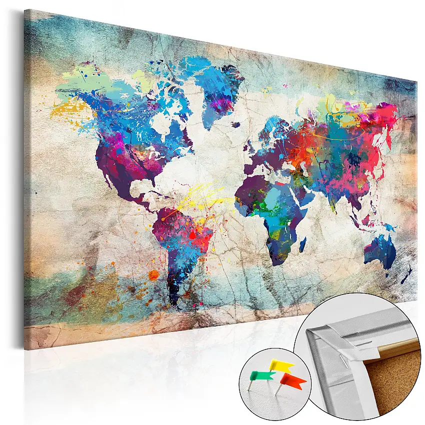 Anslagstavla ArkiioWorld Map Colourful Madness