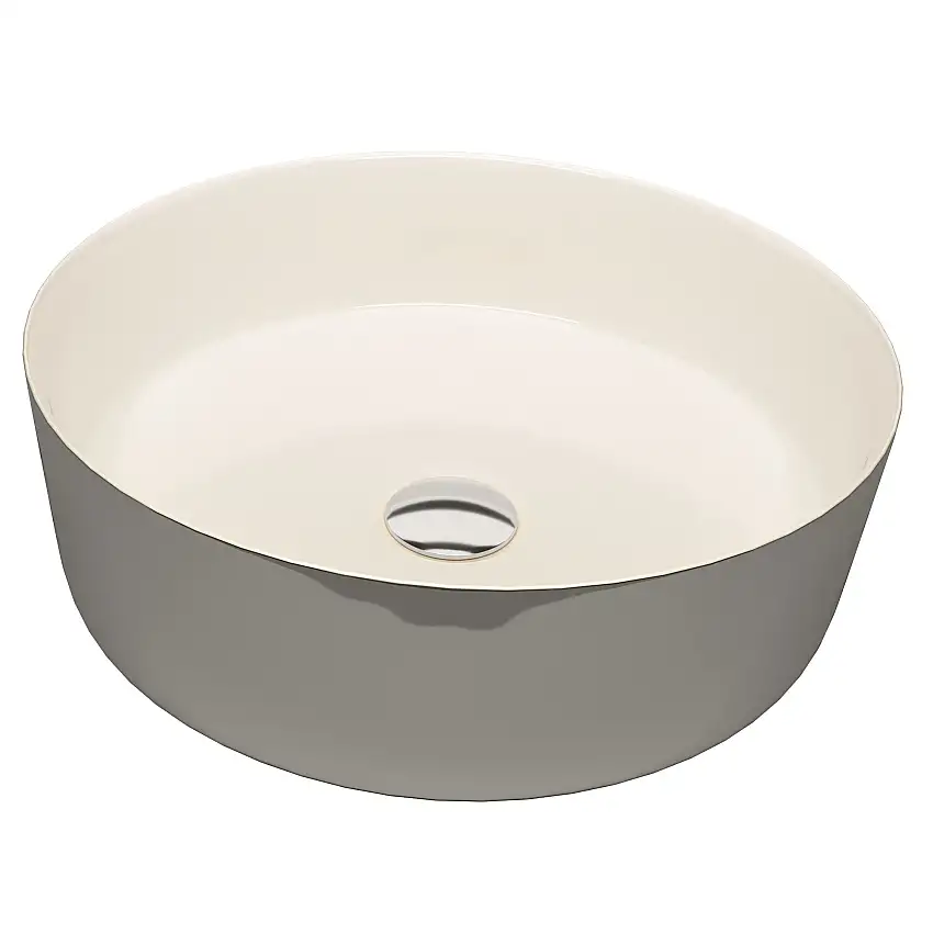 Tvättställ BadlyxRound 102 Bicolor 35 cmSilver/Vit