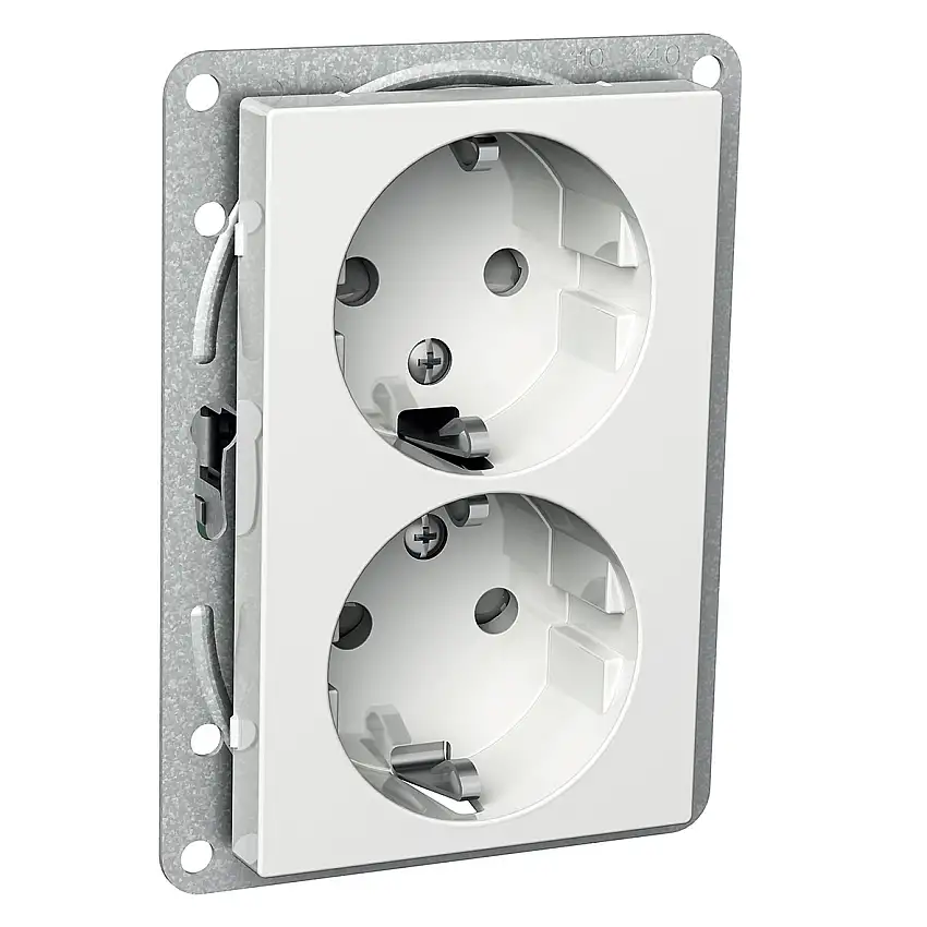 Vägguttag Schneider ElectricExxact 12 mmVit