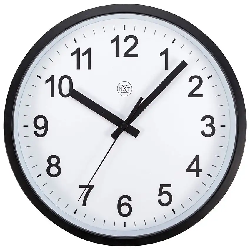 Väggklocka NeXtimenxt RobustSvart/Vit