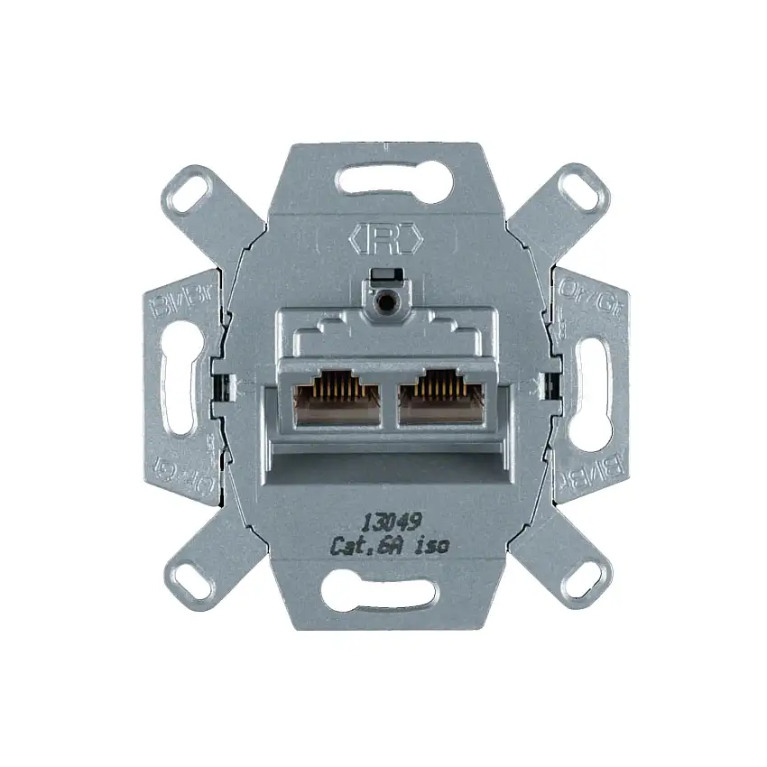 Datauttag HagerInsats utan Klor 8-Polig Kategori 6e Skärmat PoE+ RJ11/RJ12/RJ45 S.1