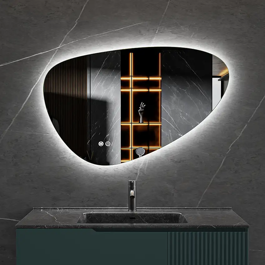 Badrumsspegel Lyfcomed LED-Belysning 90x60 cm