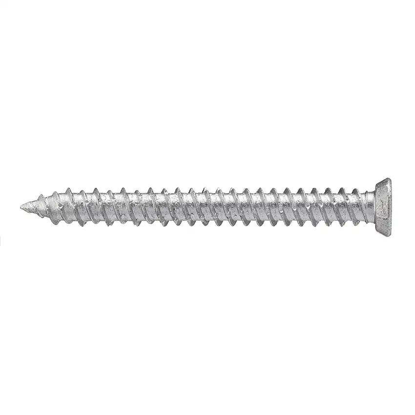Betongskruv Västsvensk Byggskruv ABFörsänktDimension: 7,5x112 mm, Antal st/frp: 600, Ytbehandling: Zincotech Ag, korrosivitetsklass C4, för Utomhusbruk