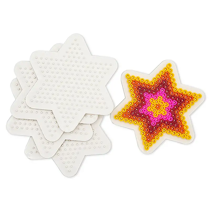 Pärlplatta NabbiNabbiplatta Biobeads stjärna Ø 9 cm 5 st