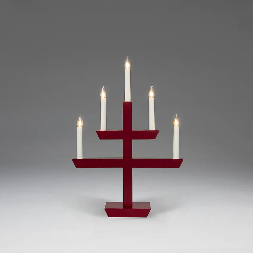 Adventsljusstake Gnosjö Konstsmide2572 Träljusstake 5 Ljus