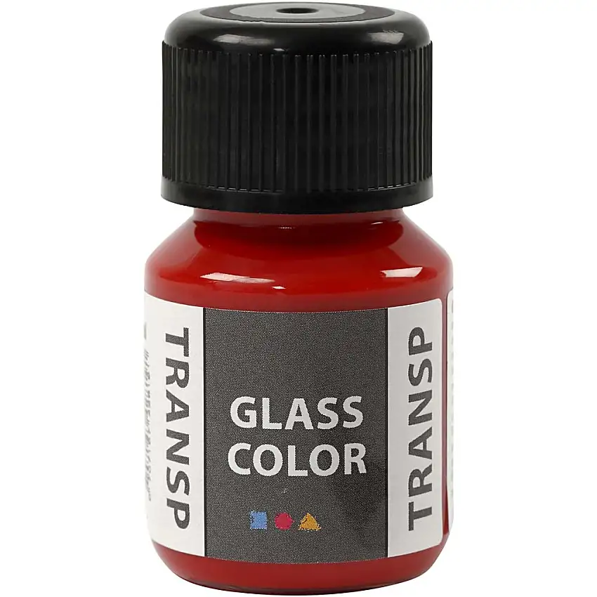 Glasfärg Creativ CompanyTransparent 30 ml/1 FlaskaRöd
