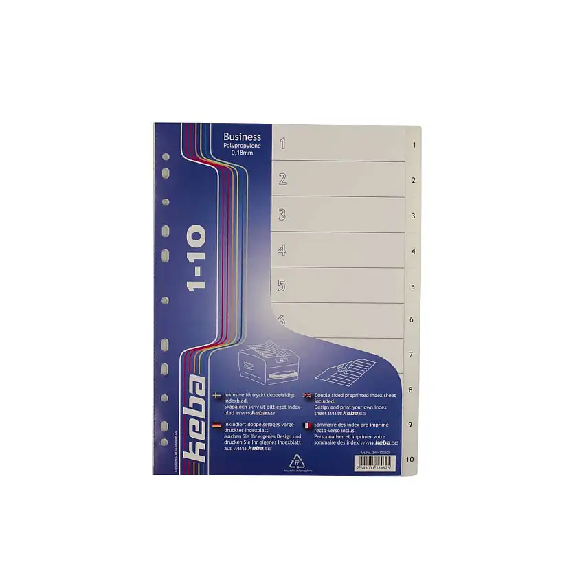 Register KEBABusiness A4 0,18 mm PP 1-10
