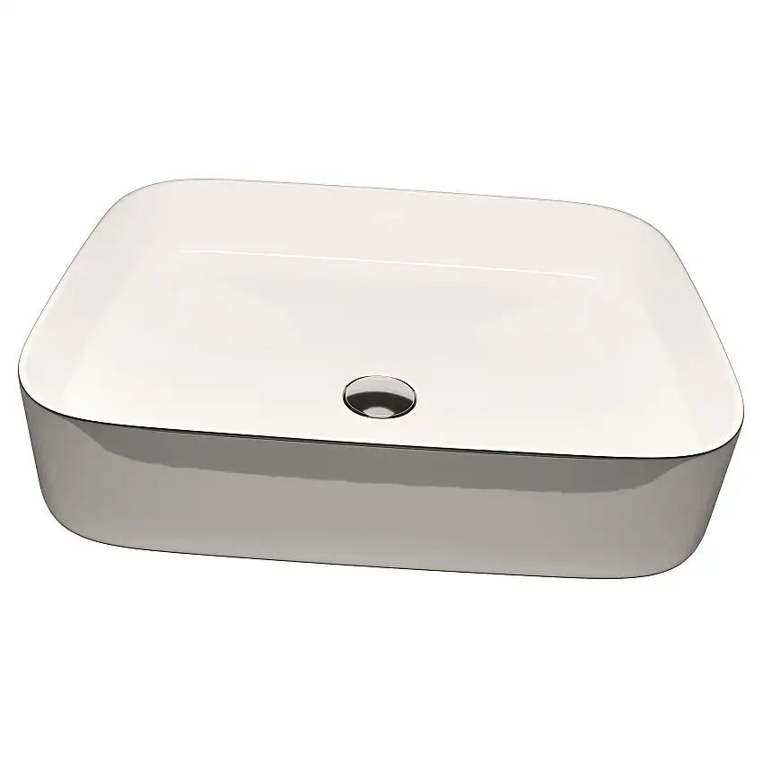 Tvättställ BadlyxLarge 303 Bicolor 50x40 cmSilver/Vit