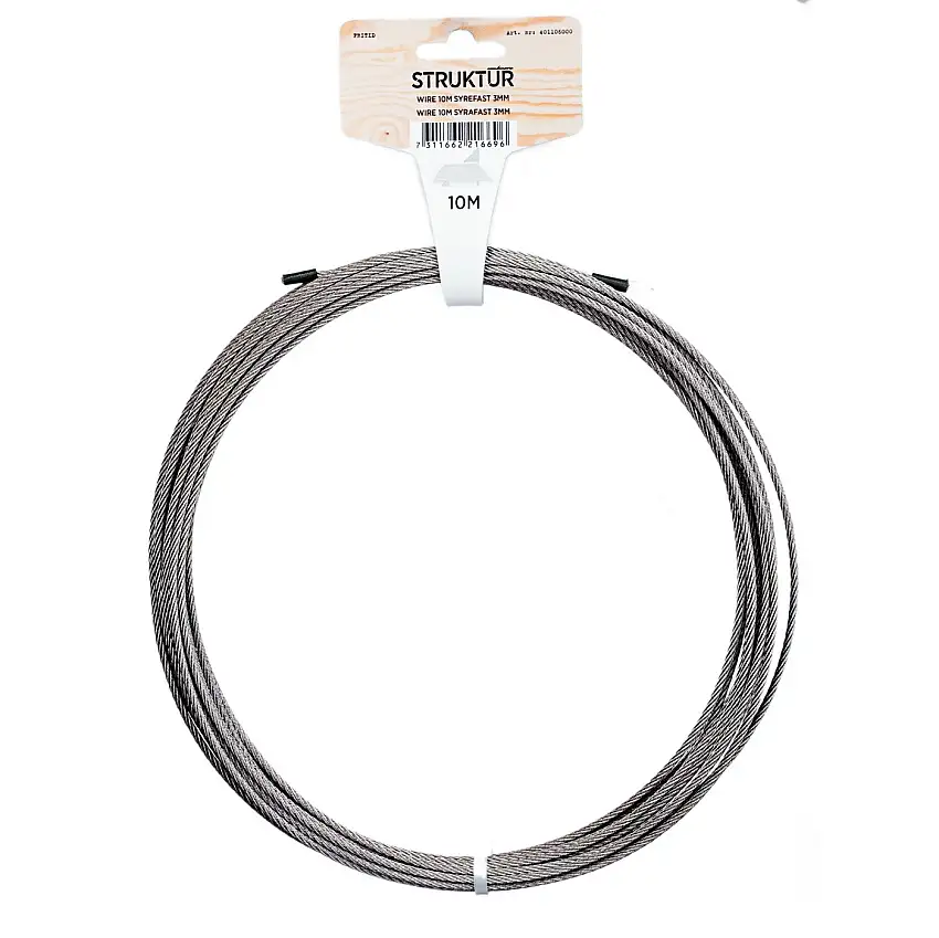 WireMillers SyrafastRostfri, D: 3 mm, L: 10 m