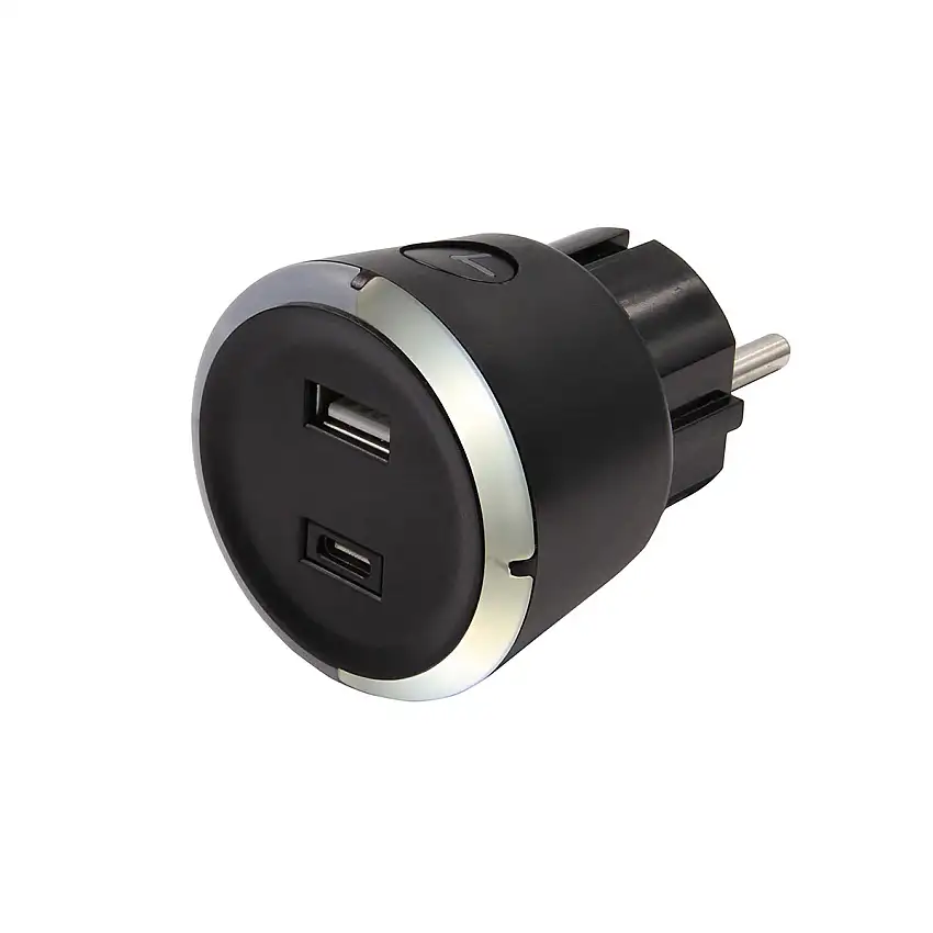 Timer Eluttag CAPIDISäkerhetstimer USB A+C 1-4 3.4AFärg: Svart