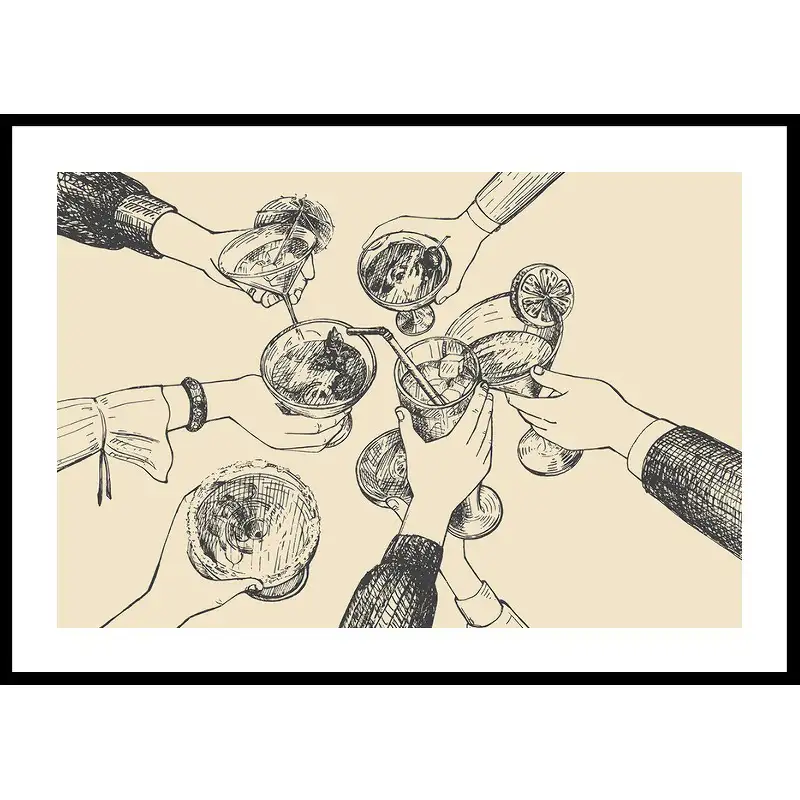 Poster GallerixVintage Drinks Drawing50x70 cm