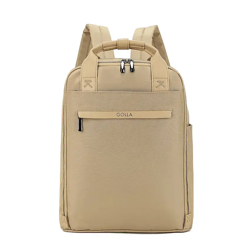 Ryggsäck GOLLALynx Nylon och Läder 15.6"Färg: Beige