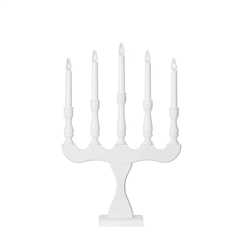 Adventsljusstake MarkslöjdSvaneholm Träljusstake 5 LjusWhite