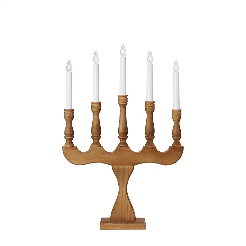 Adventsljusstake MarkslöjdSvaneholm Träljusstake 5 LjusStained Brown