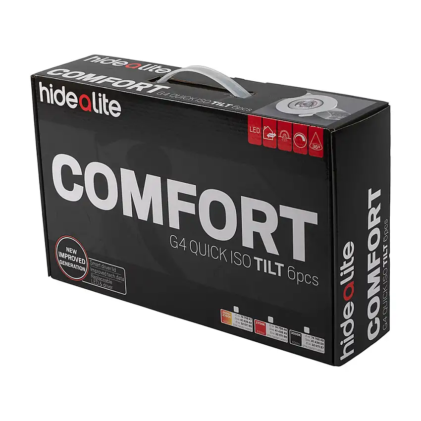 Downlight Hide-a-liteComfort G4 Q ISO Tilt 6-pack LED Vit Tune, Dimbar