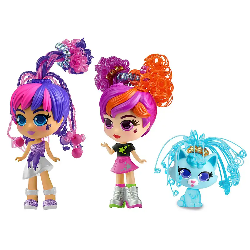 Docka SilverlitCurli Girls Dolls and Pet Twin Set