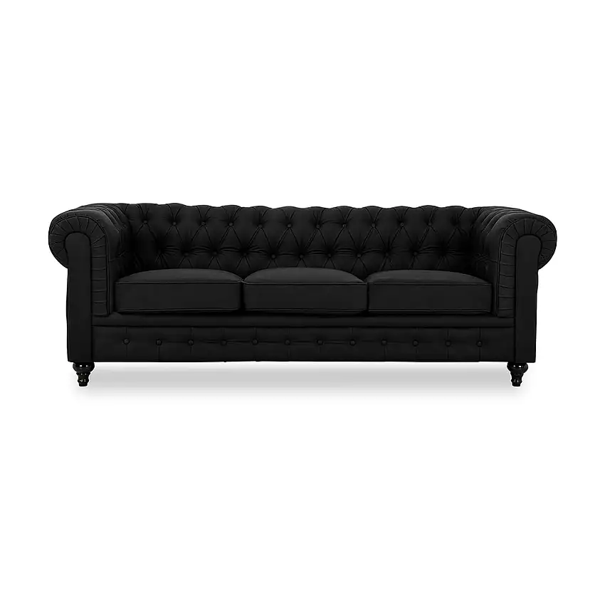 3-sitssoffa Scandinavian ChoiceChesterfield NeoSvart
