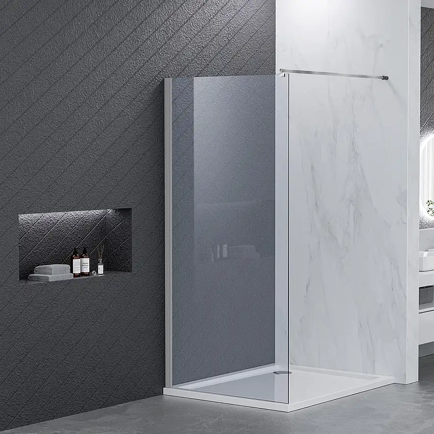 Duschvägg NortiqBergenKlarglas, Profilfärg: Aluminium, Bredd: 700 mm