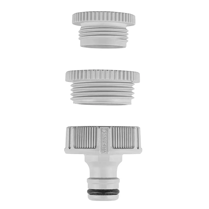 Krankoppling Gardena1 tum med Adapter för 3/4 tum och 1/2 tum
