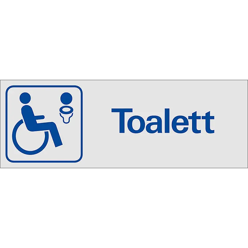 Skylt SystemtextToalett Handikapp 225x80 mm Aluminium