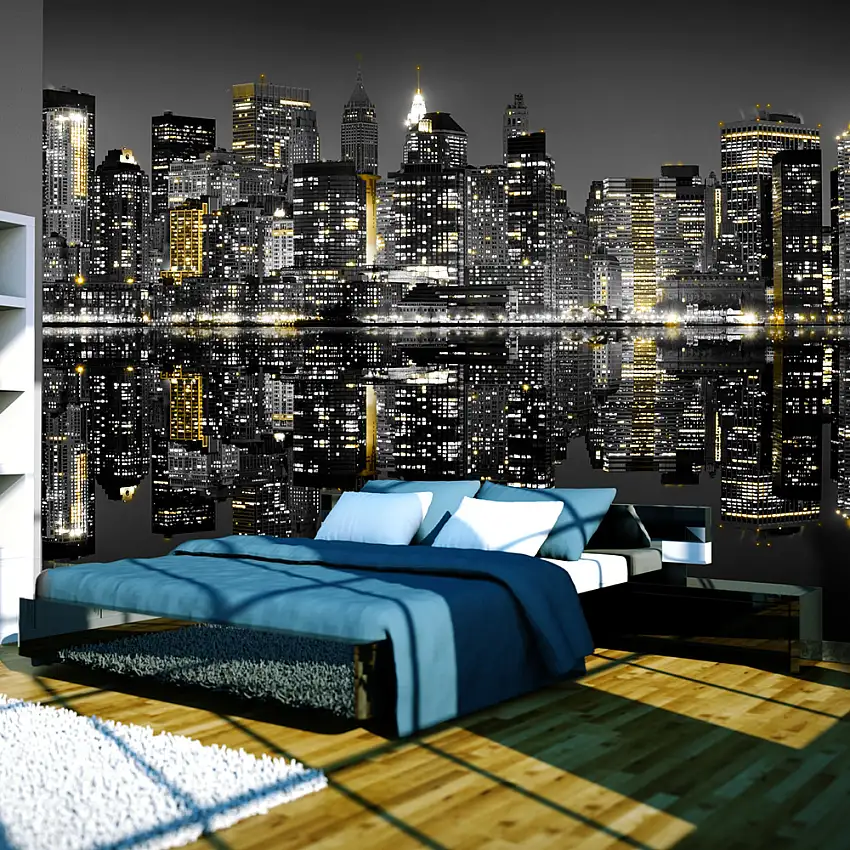 Fototapet ArkiioGuld Och Silver Nyc