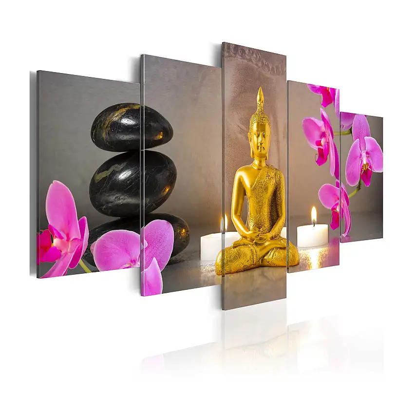 Tavla ArkiioGolden Buddha And Orchids