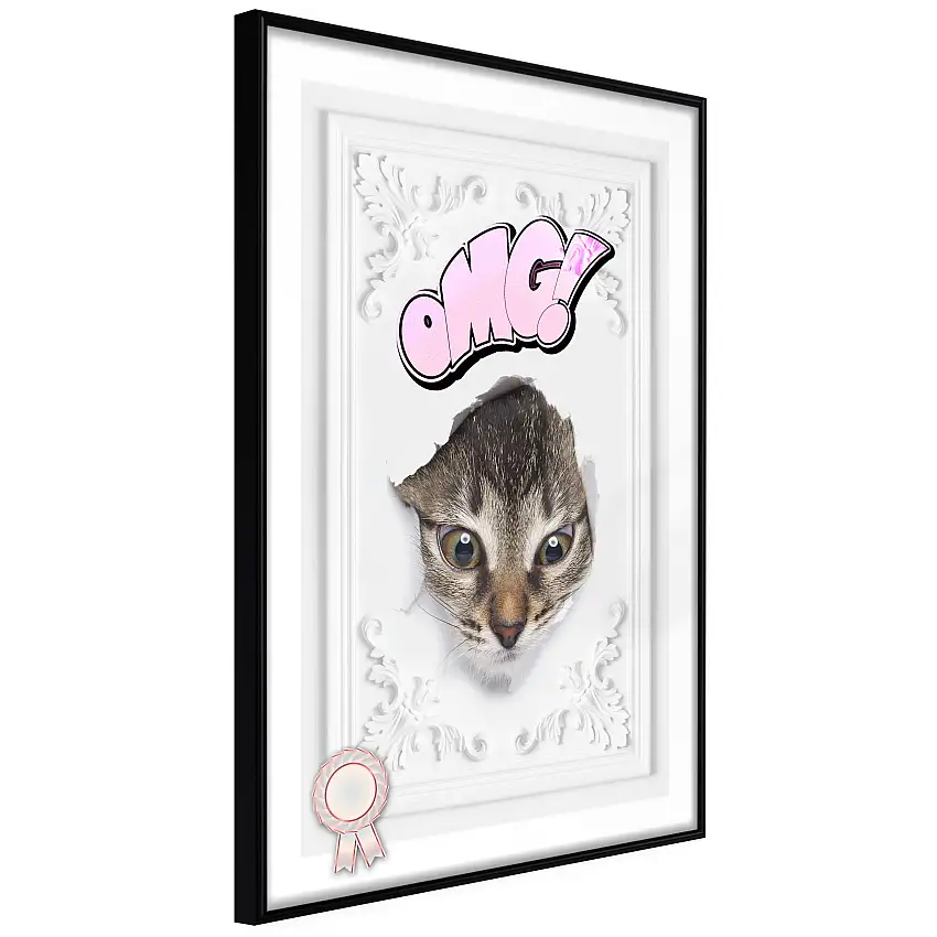 Poster ArtgeistAffisch OMG!Svart ram, 20x30 cm