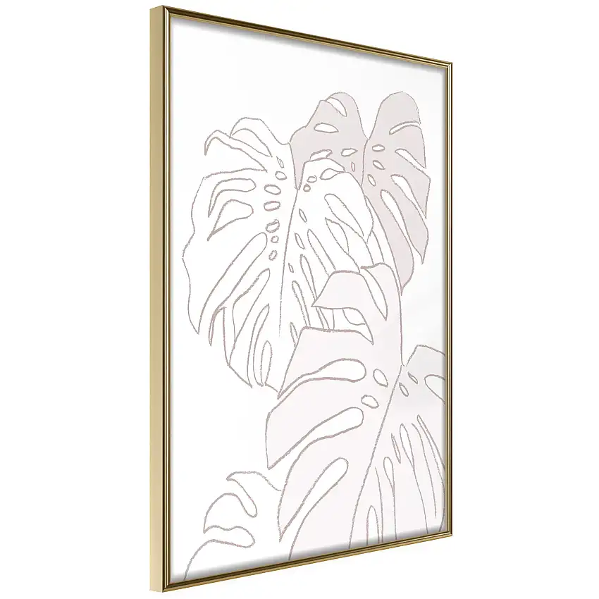 Poster ArtgeistAffisch Cream MonsteraGuld ram, 30x45 cm