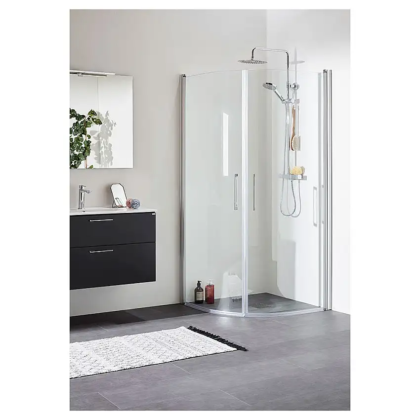 Duschhörn NoroFix Trend R900x900 mm, Klarglas