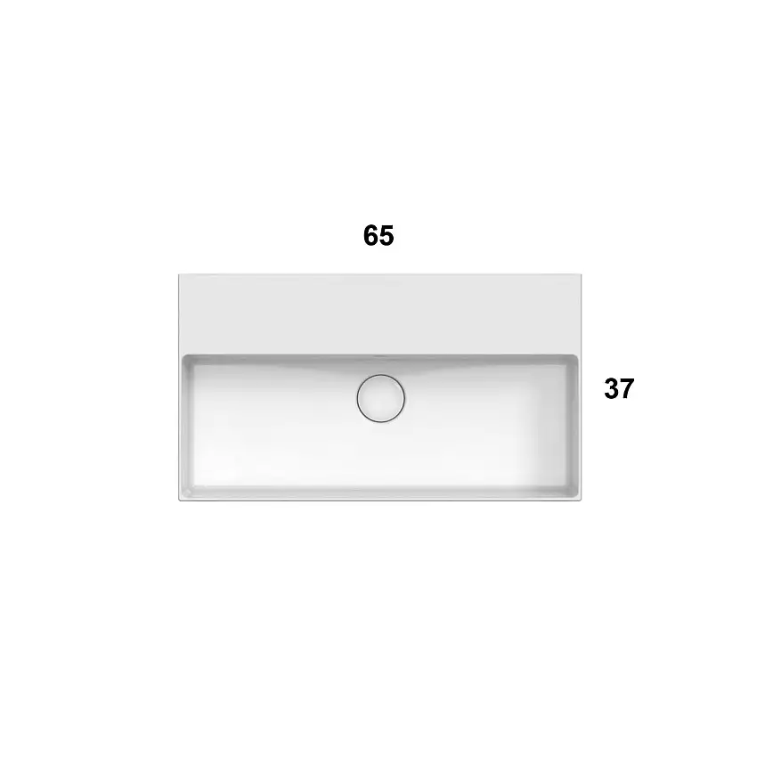 Tvättställ GloboT-Edge 6-IN0.BIBredd: 650 mm, Med Blandarhål