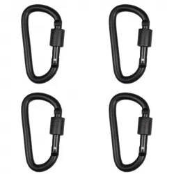 INF D-formad karabinhake (4-pack)