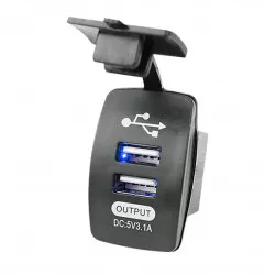 INF Rundad Dubbel USB Billaddare