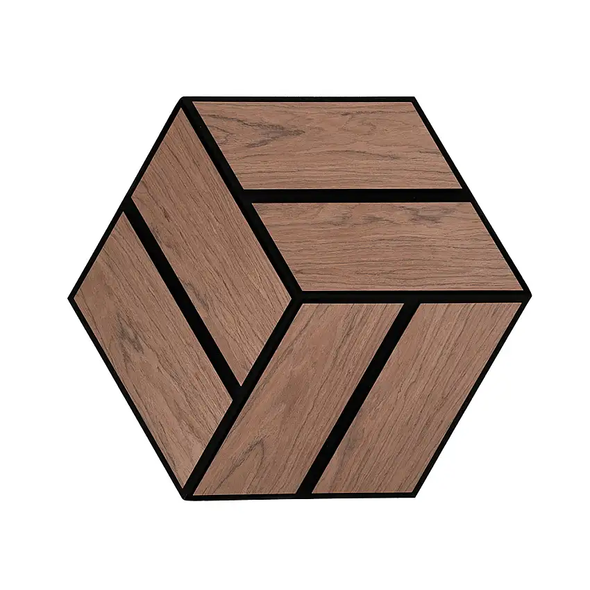 Akustikpaneler NQDSmartwall Hexagonformade 15-PackUtförande: Gober, Valnöt