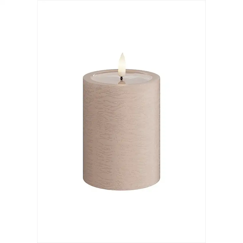 LED-Blockljus UNIQUE Candles7,5x10 cmRosa